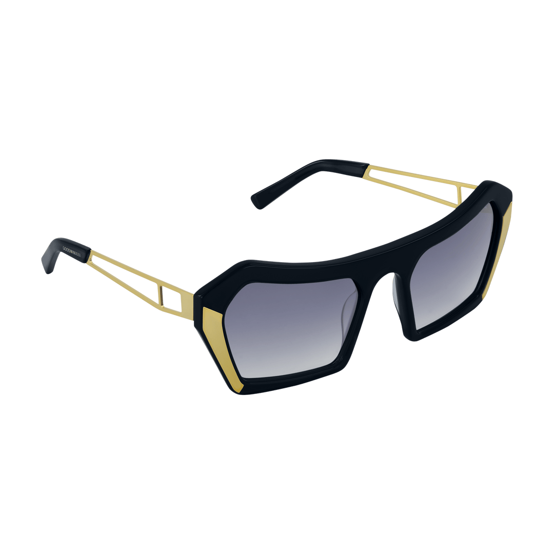 Black and Gold Oversized Sunglasses – GOODWINXXII display picture 3