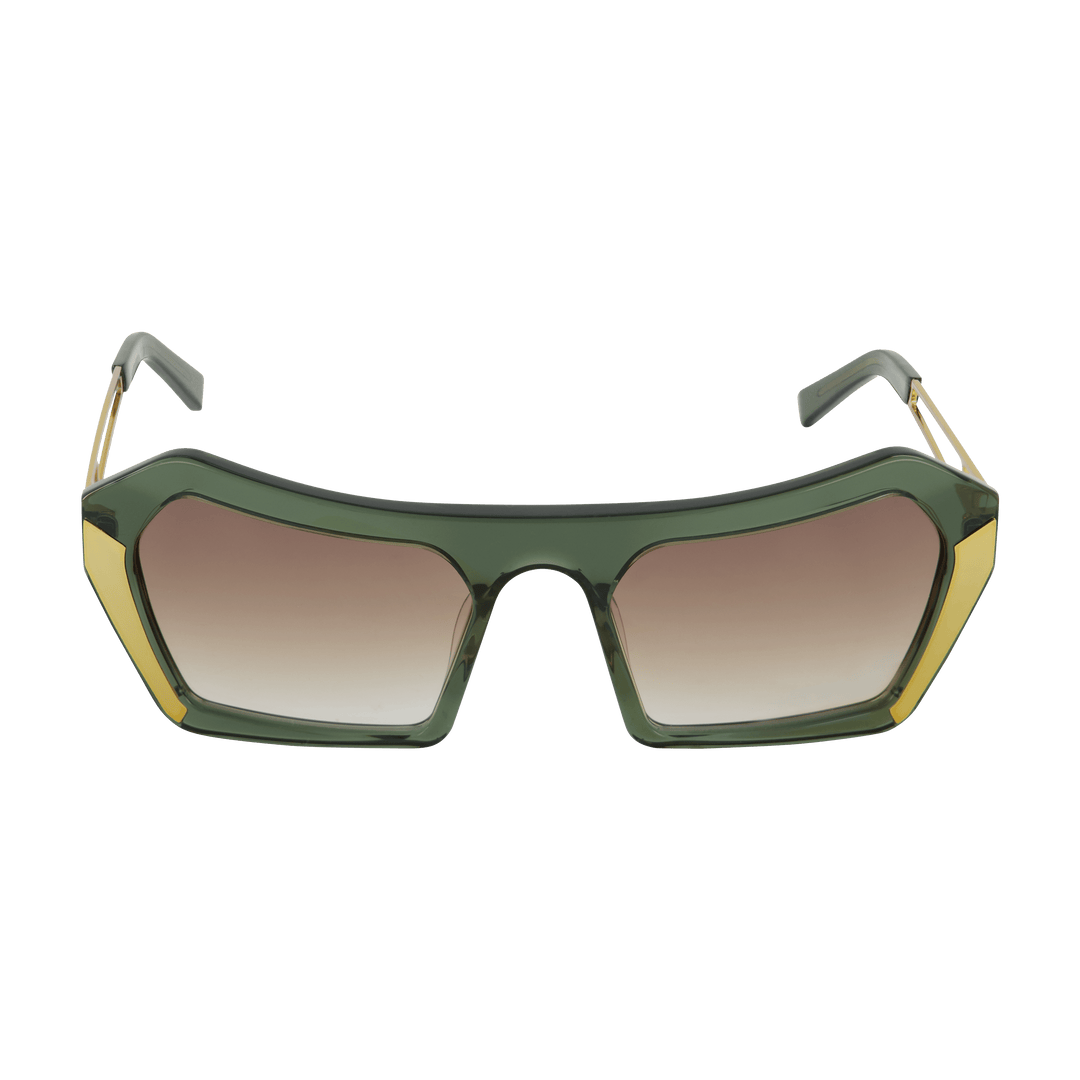 Olive Green Oversized Rectangle Sunglasses Olive Green Grandpa Oversized Aviator Gradient Sunglasses  main image 4