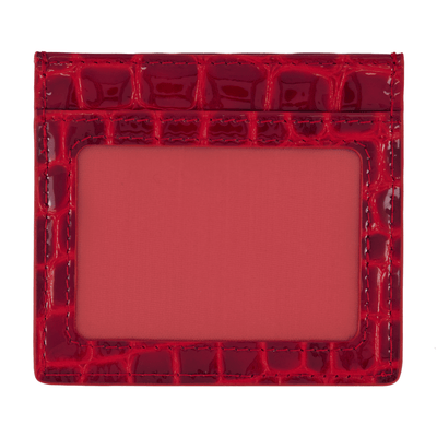 women's designer red patent leather credit card holder